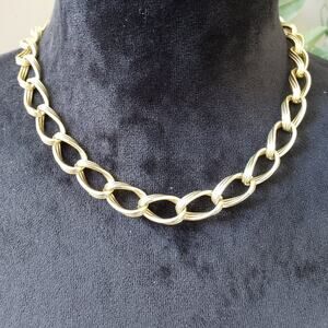 Lightweight Cable Linked Chain Collar Necklace Jewelry with Lobster Clasp